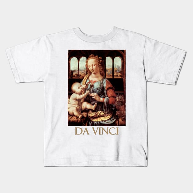 The Madonna of the Carnation by Leonardo da Vinci Kids T-Shirt by Naves